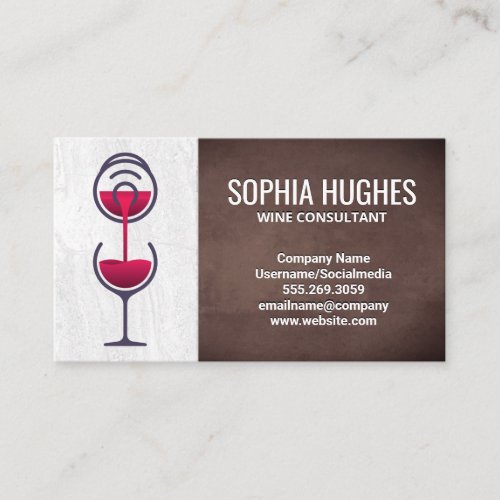 Red Wine Bottle Pour in Glass Business Card