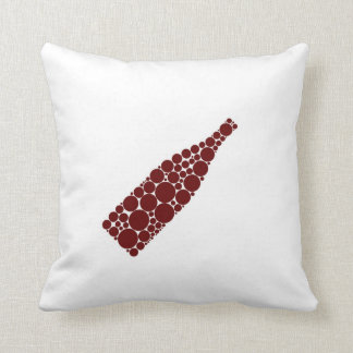 Red Wine Bottle Throw Pillow