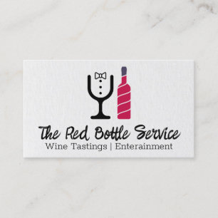 Red Wine Bottle Tux Glass Logo Business Card