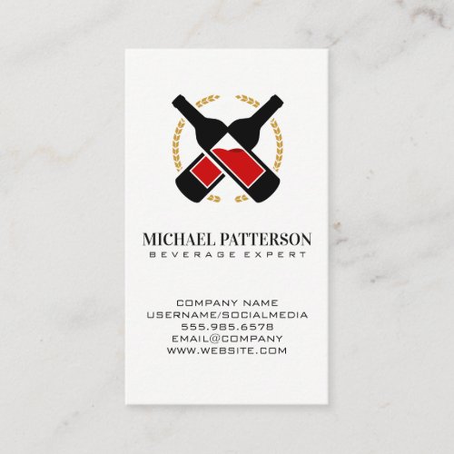 Red Wine Bottles Crossing Business Card