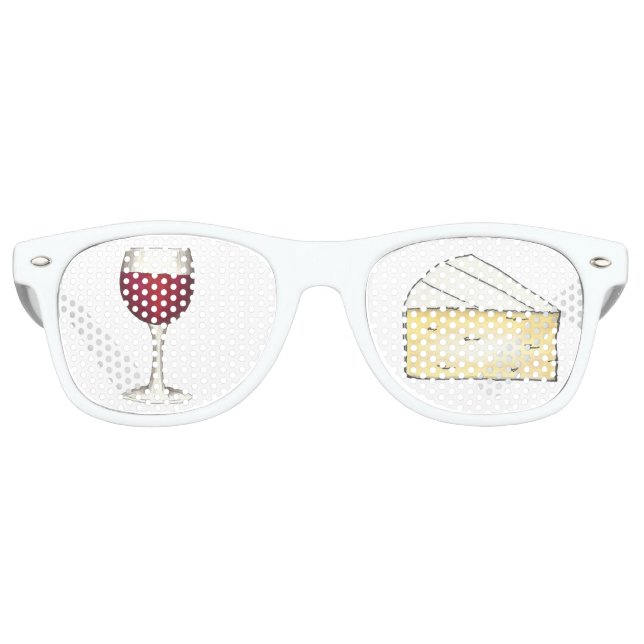 Red Wine Brie Cheese Foodie Winetasting Cocktail Retro Sunglasses (Front)