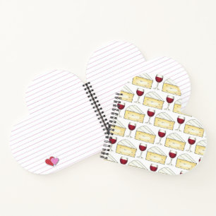 Red Wine & Brie Cheese Merlot Cabernet Glass Food Notebook