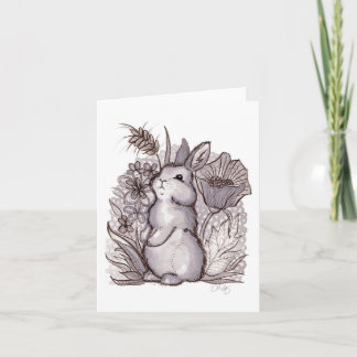 Red Wine Bunny Card