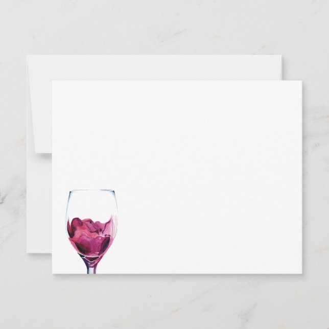 Red wine cabernet watercolor note card (Front)