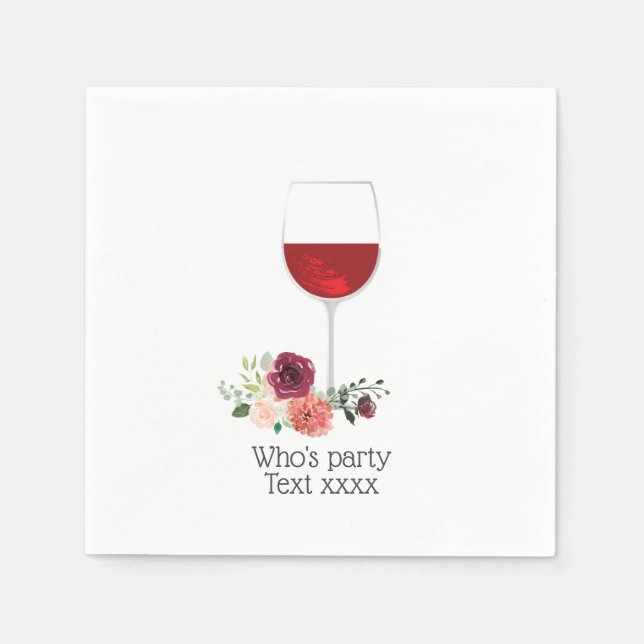 red wine cheers birthday Napkins (Front)