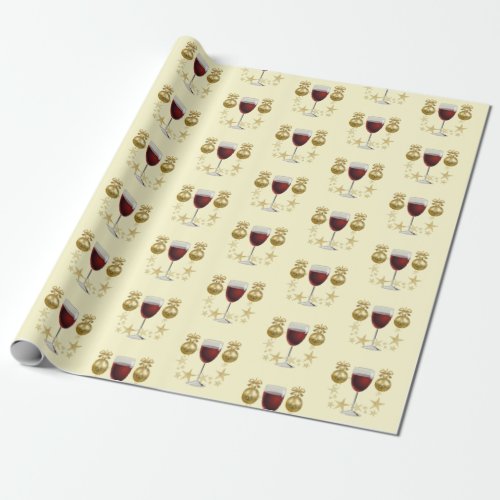 Red Wine Christmas Wrapping Paper