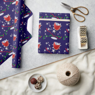 Red Wine Christmas Wrapping Paper