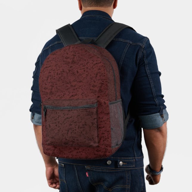 Red Wine Cork Look Wood Grain  Printed Backpack (Insitu (Model))