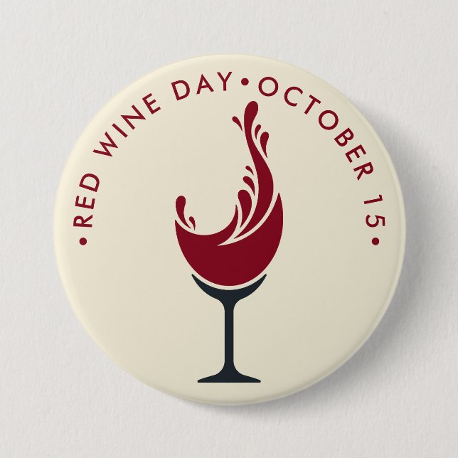 Red Wine Day Button (Front)