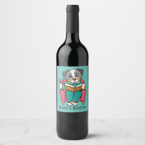 Red Wine Dog Reading Wine Label