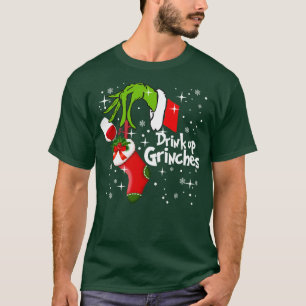 Red Wine Drink Up Grinches Funny Christmas T-Shirt