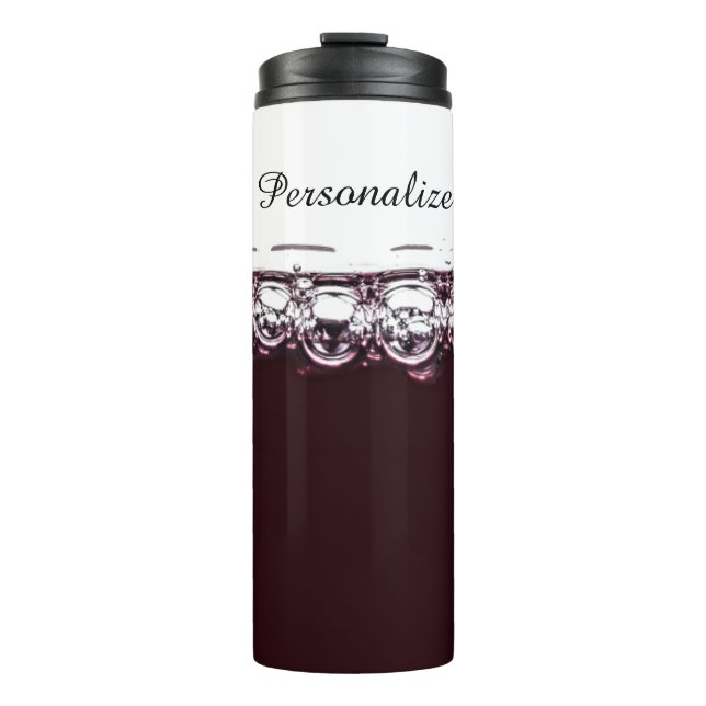 Red wine elegant purple white thermal tumbler (Front)