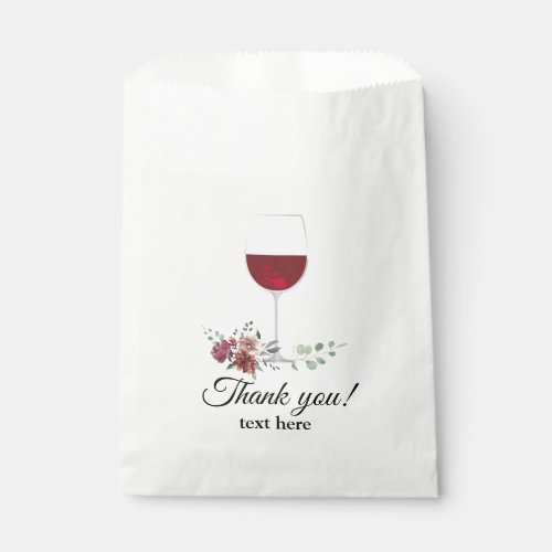 red wine favor bag