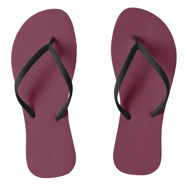 wine colored flip flops