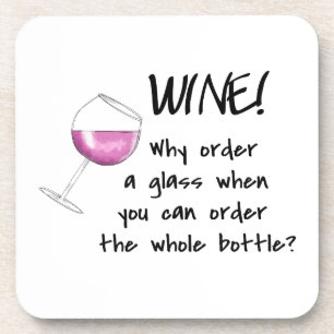 Red Wine Funny Word Saying Party Drink Coaster