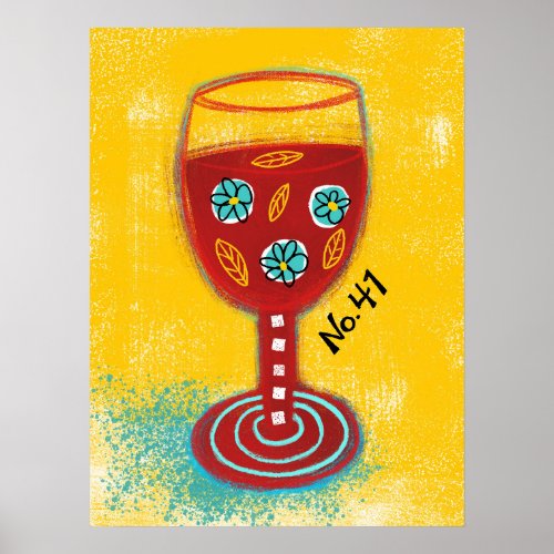 Red Wine Glass 41 Poster Wall Art