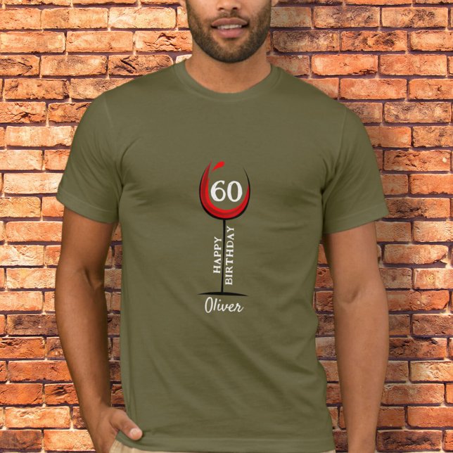 Red Wine Glass 60th Birthday Guest of Honor T-Shirt (Creator Uploaded)