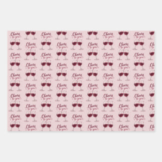 Red Wine Glass Birthday Wrapping Paper