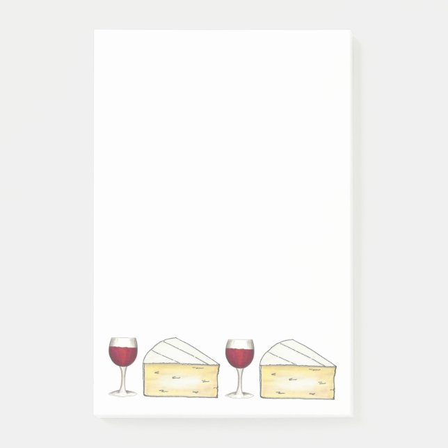 Red Wine Glass + Brie Cheese Foodie Notes (Front)