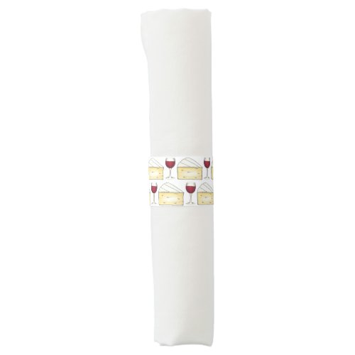 Red Wine Glass Brie Cheese Tasting Charity Event Napkin Bands