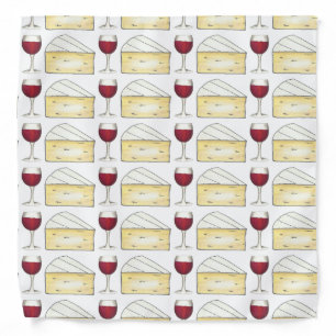 Red Wine Glass + Brie Cheese Tasting Winery Foodie Bandana