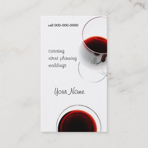 Customizable red wine glass business card