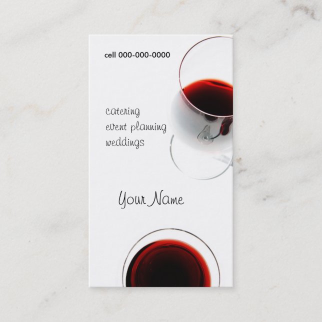 red wine glass business card (Front)