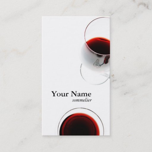 Customizable red wine glass business card - sommelier