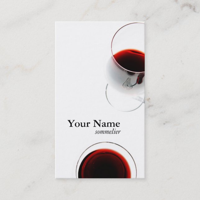 red wine glass business card - sommelier (Front)