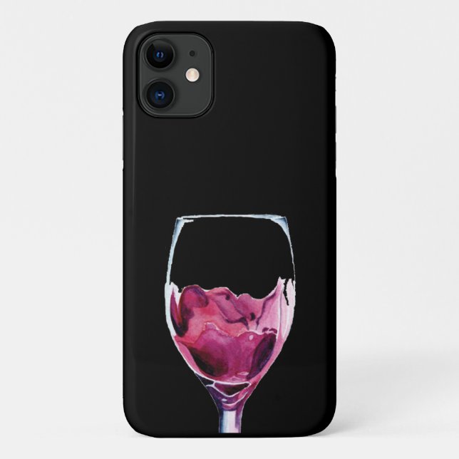 Red wine glass cabernet watercolor Case-Mate iPhone case (Back)