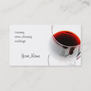 red wine glass catering business card