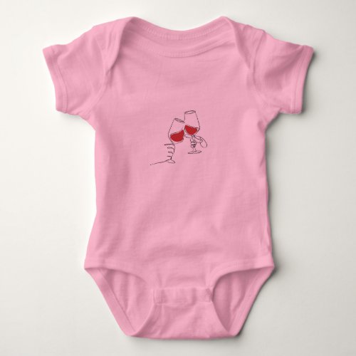 Red wine glass cheers baby bodysuit