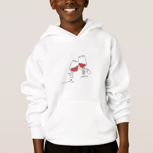 Red wine glass cheers hoodie