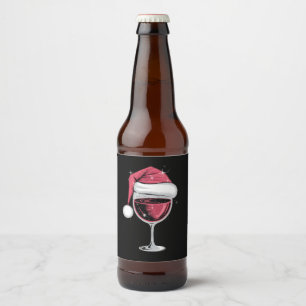 Red Wine Glass Christmas Funny Christmas Xmas Beer Bottle Label