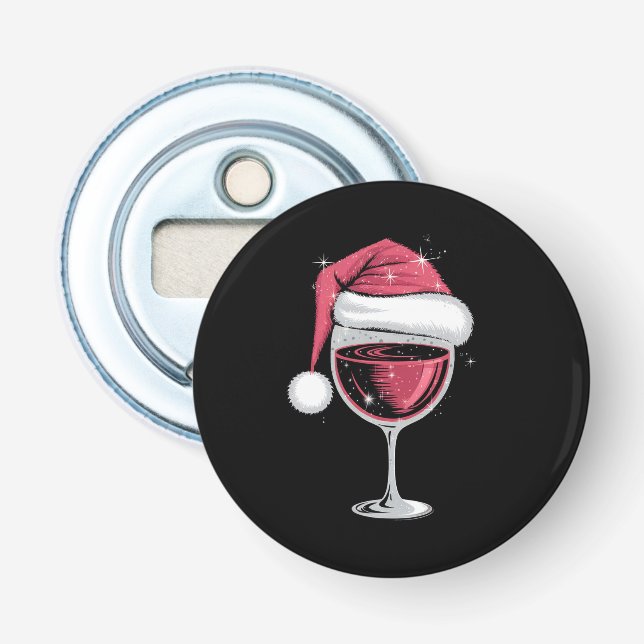 Red Wine Glass Christmas Funny Christmas Xmas  Bottle Opener (Front)