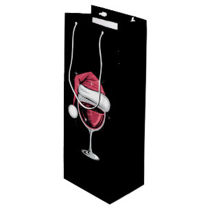 Red Wine Glass Christmas Funny Christmas Xmas Gift Bag