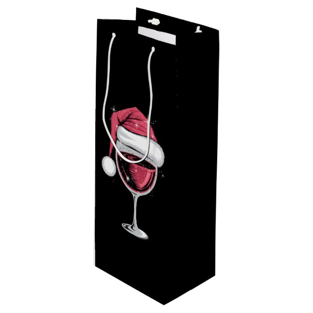 Red Wine Glass Christmas Funny Christmas Xmas  Gift Bag (Front Angled)