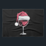 Red Wine Glass Christmas Funny Christmas Xmas  Kitchen Towel<br><div class="desc">Red Wine Glass Christmas Funny Christmas Xmas Santa</div>
