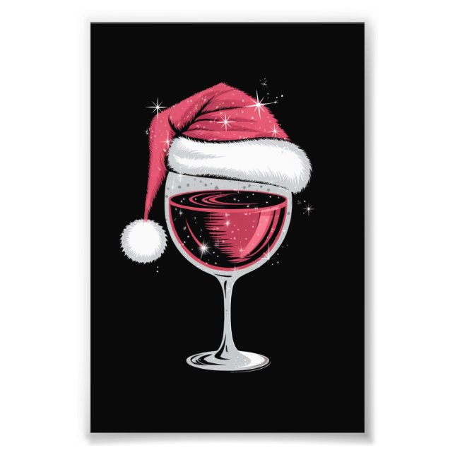 Red Wine Glass Christmas Funny Christmas Xmas  Photo Print (Front)