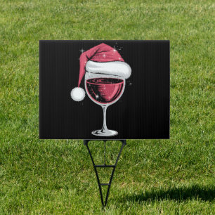Red Wine Glass Christmas Funny Christmas Xmas  Sign