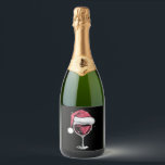 Red Wine Glass Christmas Funny Christmas Xmas  Sparkling Wine Label<br><div class="desc">Red Wine Glass Christmas Funny Christmas Xmas Santa</div>
