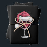 Red Wine Glass Christmas Funny Christmas Xmas  Wrapping Paper Sheets<br><div class="desc">Red Wine Glass Christmas Funny Christmas Xmas Santa</div>