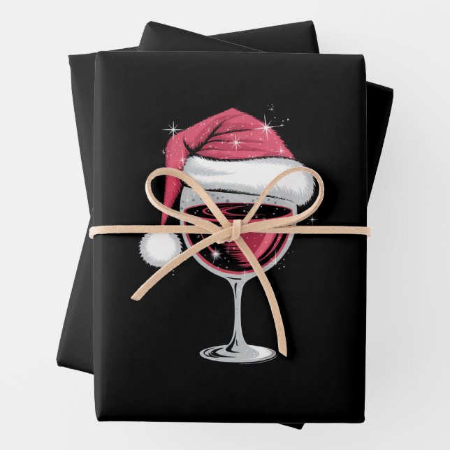 Red Wine Glass Christmas Funny Christmas Xmas  Wrapping Paper Sheets (In situ)