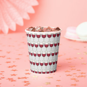 Red Wine Glass Cocktail Party Winery Vineyard Paper Cups