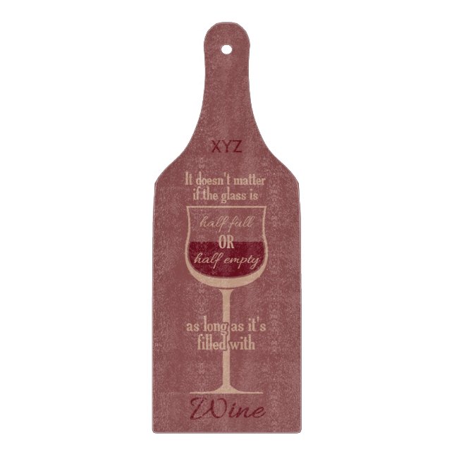 Red Wine Glass custom cutting board (Front)