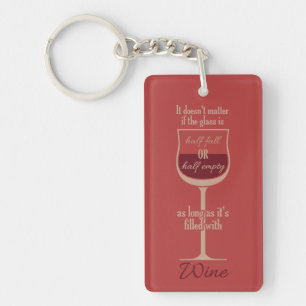 Red Wine Glass custom key chain