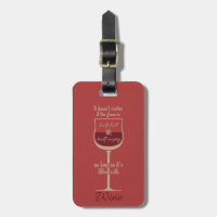 Red Wine Glass custom luggage tag