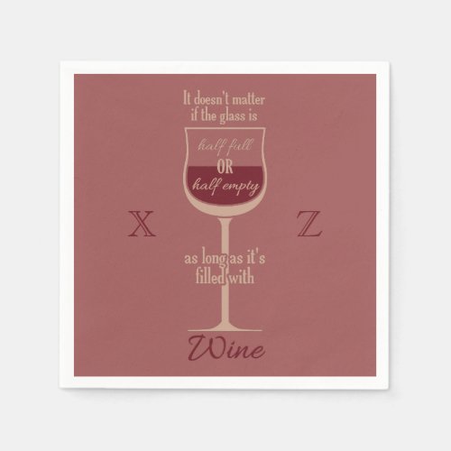 Red Wine Glass custom paper napkins