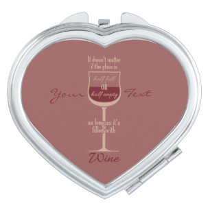 Red Wine Glass custom pocket mirror For Makeup