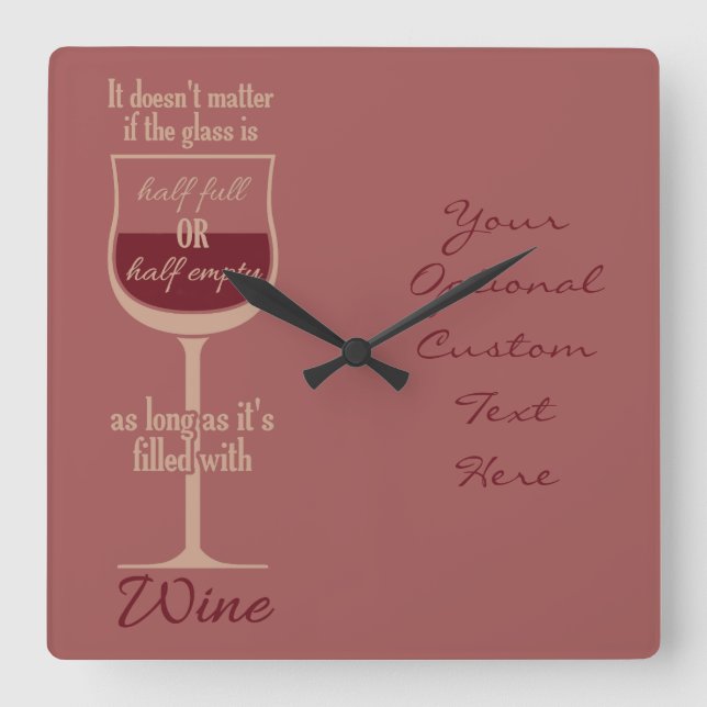 Red Wine Glass custom wall clock (Front)